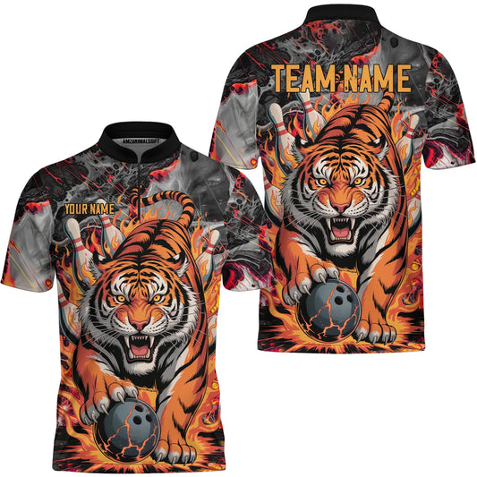 Custom Tiger Bowling Jersey For Men, Custom Tiger Bowling Team Shirts BZ0713