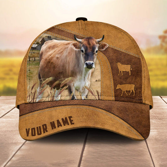 Custom Name Jersey Cale 3D Cap 3D All Over Print Baseball Cap, Cap For Farm Lovers, Animal Cap, Leather Pattern Cap CA3016