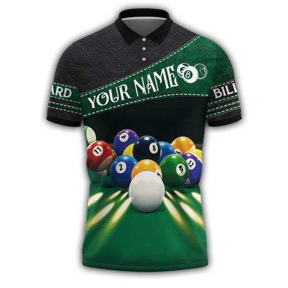 Custom Your Name Leather Billiard Polo Shirt, Best Personalized Billiard Shirt for Men Women SO0891
