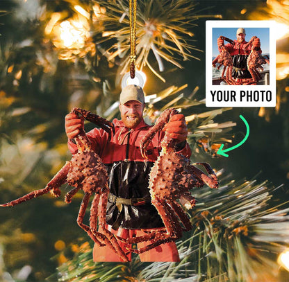 Personalized Photo Acrylic Ornament – Gift For King Crab Lover OO1611