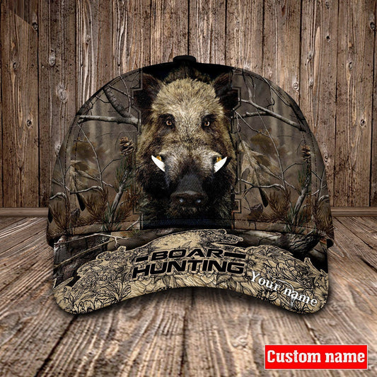 Personalized Name Boar Hunting Cap, Gift For Hunting Lover, Father's Day Gift CA0026