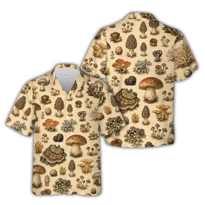 Mushroom Vintage Hawaiian Shirt, Mushroom Hawaiian Shirt HE0922