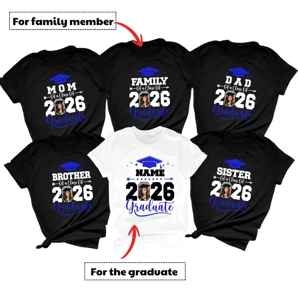 Custom Photo Matching Family T Shirts For Graduation, Custom Matching Family Graduation Shirts ET0077