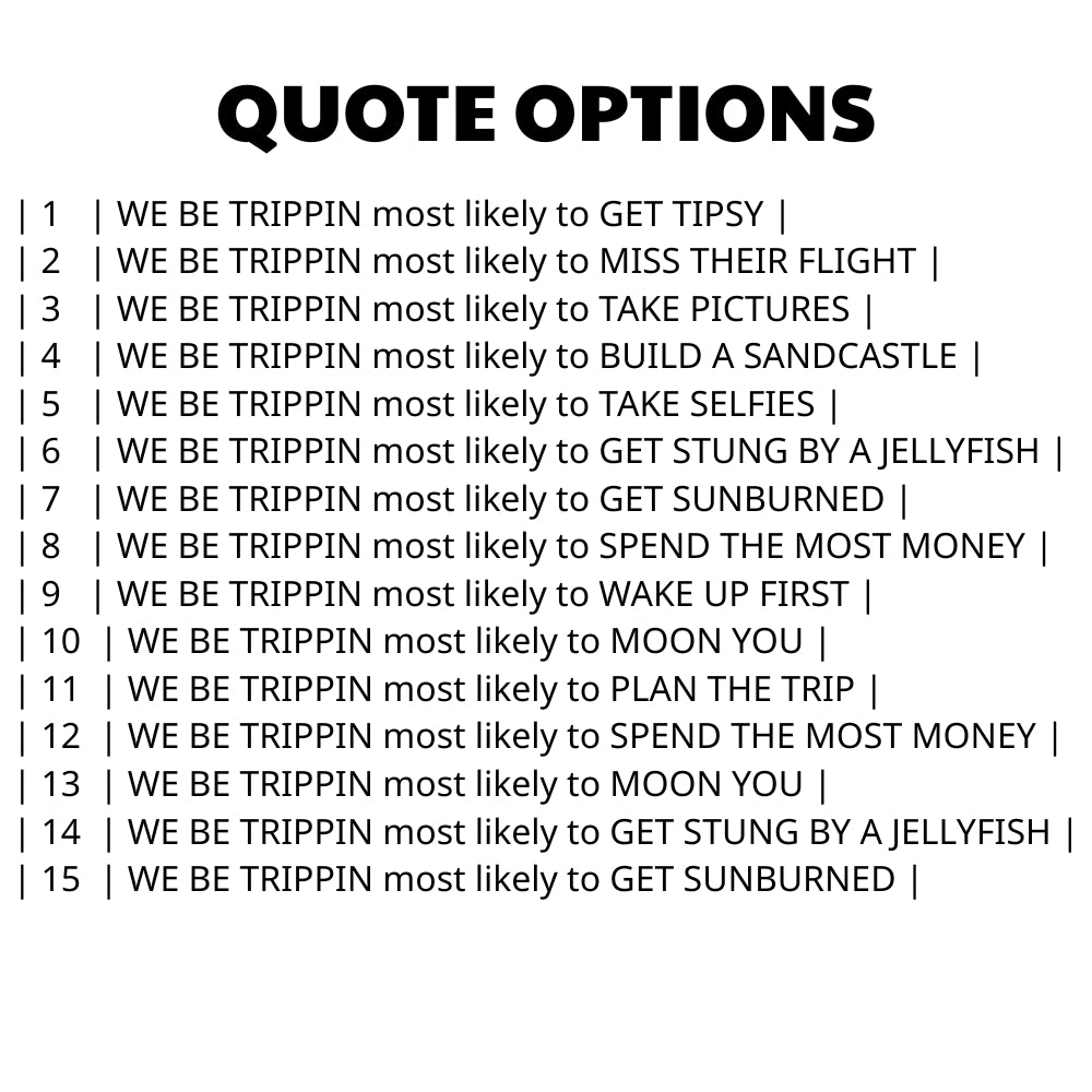 We Be Trippin Most Likely To Matching Family Vacation T Shirts, Custom Quote Funny Matching Travel family Shirts ET0580
