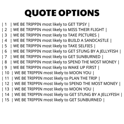 We Be Trippin Most Likely To Matching Family Vacation T Shirts, Custom Quote Funny Matching Travel family Shirts ET0580