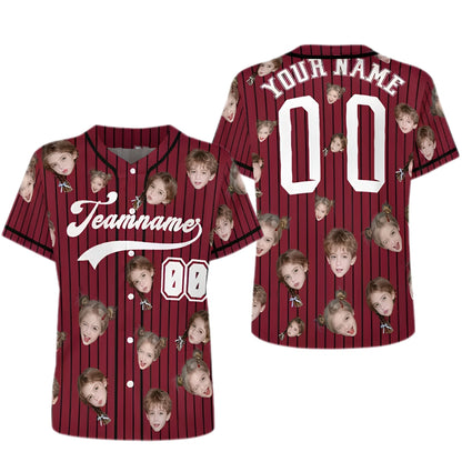 Custom Face Matching Baseball Jersey Family, Personalized Photo Matching Baseball Shirts For Family ET0701