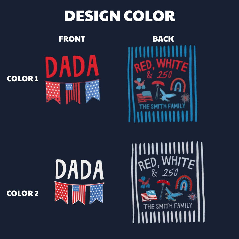 Red White & 250 Custom Matching 4th Of July Family T Shirt, Custom Family Fourth Of July Shirts ET0730