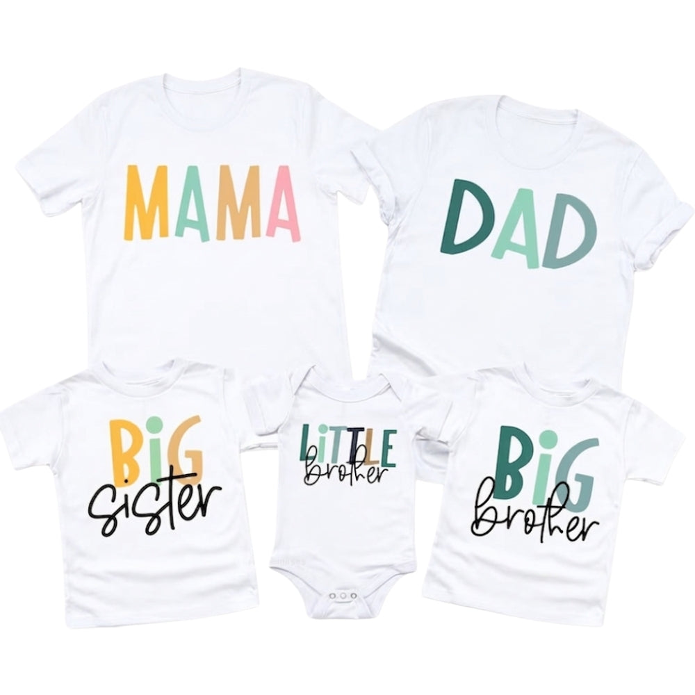 Big Sister Big Brother Baby Announcement Matching Family T Shirts, Matching Pregnancy Announcement Matching Family Shirts ET0809