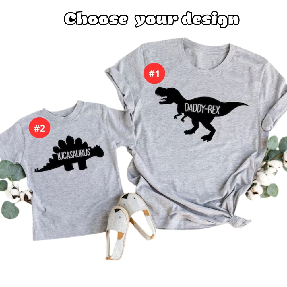 Daddy-Rex Baby Saurus Matching Dinosaur Dad Son T Shirt, Dinosaur Lover Matching Shirts For Daddy And Baby ET0877