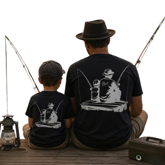 Custom Name Matching Fishing Daddy And Son T Shirt, Custom Fishing Matching Father Son Shirts ET0998