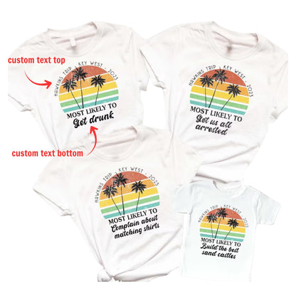 Custom Matching Beach Trip Family T Shirts, Personalized Beach Vacation Matching Shirts For Family ET1105
