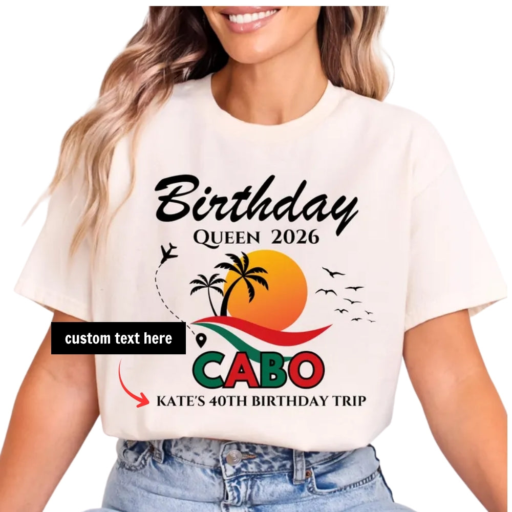 Custom Cabo Crew Matching Birthday Family T Shirts, Custom Mexico Trip Birthday Matching Shirts For Family ET1135
