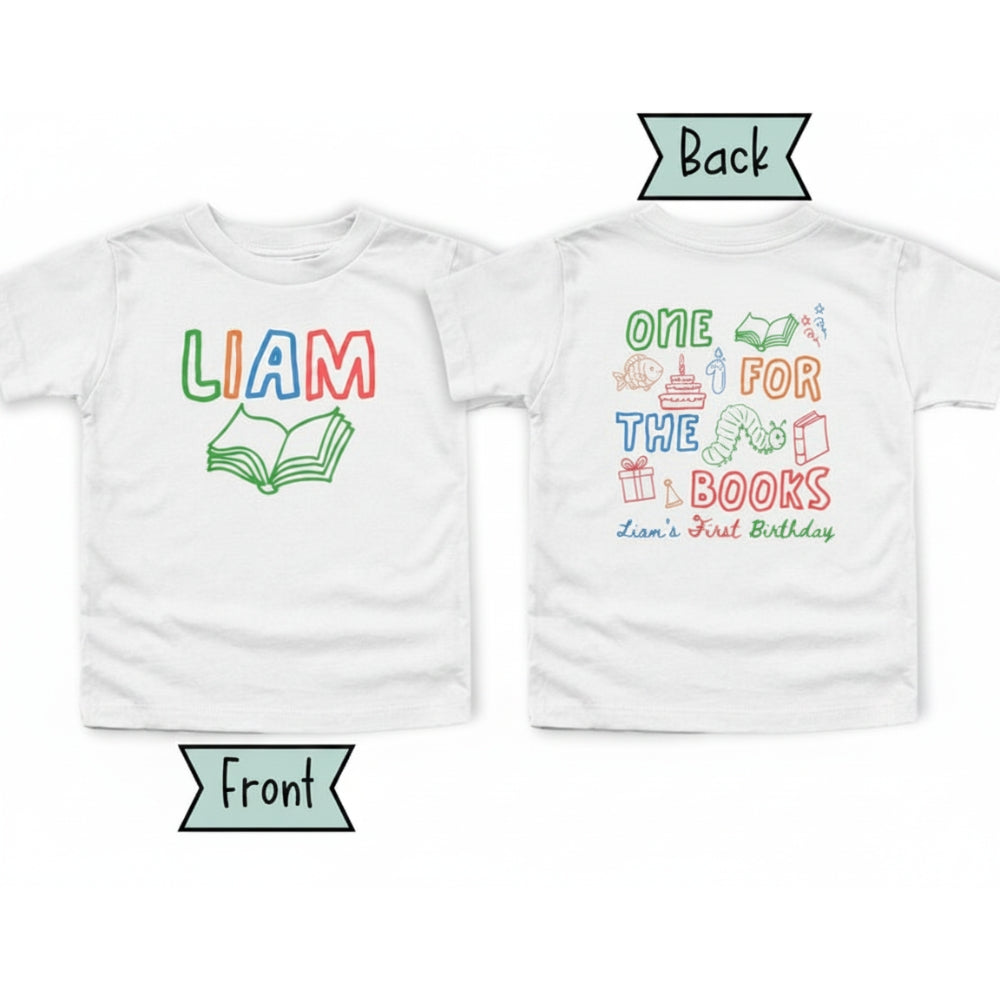 One For The Books Personalized Matching 1st Birthday Family T Shirts, Custom First Birthday Family Shirts For Bookworm ET0248