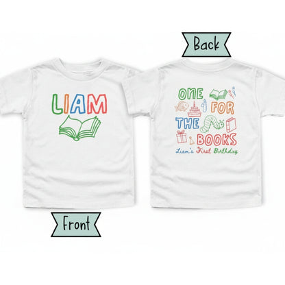 One For The Books Personalized Matching 1st Birthday Family T Shirts, Custom First Birthday Family Shirts For Bookworm ET0248