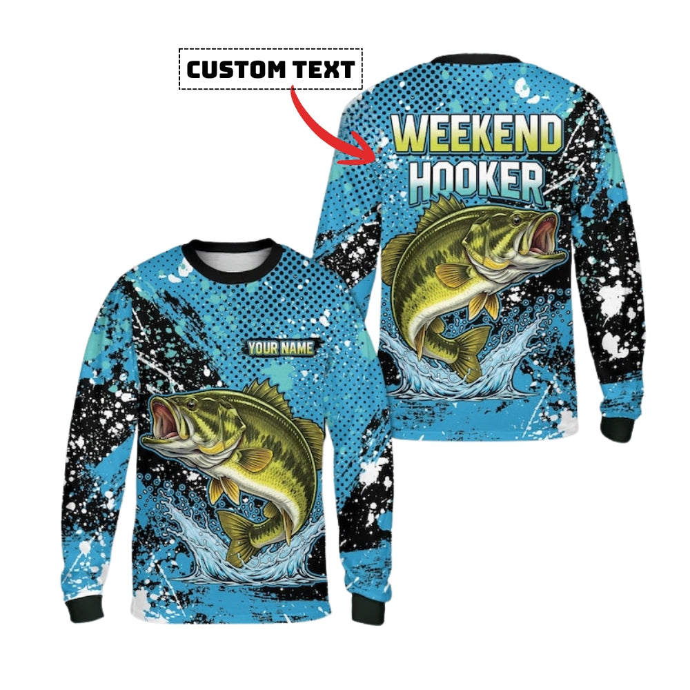 Personalized Bass Fishing Long Sleeve Shirt For Men, Custom Name Fishing Shirts ET0055