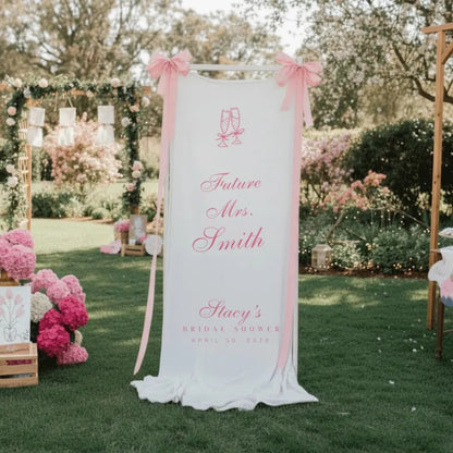 Personalized Future Mrs Bridal Shower Fabric Welcome Banner, Personalized Bridal Shower Welcome Banner WD0259