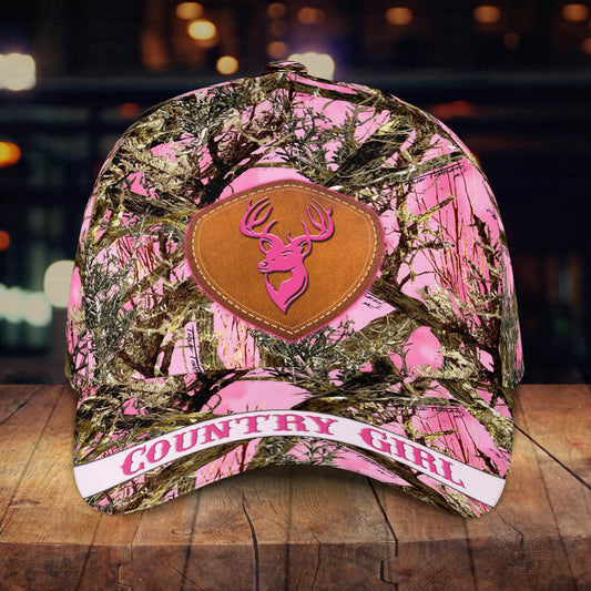 Deer Pattern Baseball Cap For Country Girl Pink Camouflaged Lasfour CO0960