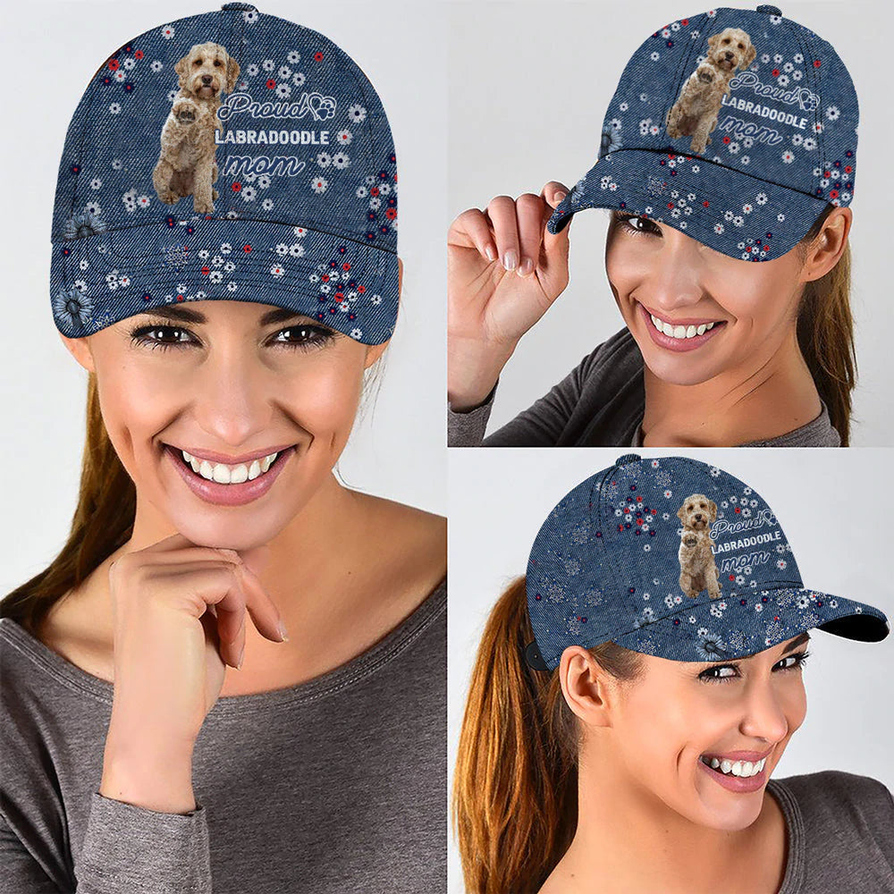 Labradoodle In Baseball Cap Hat, Cap Hat For Mom, Dog Cap Hat Flower Pattern CO0594