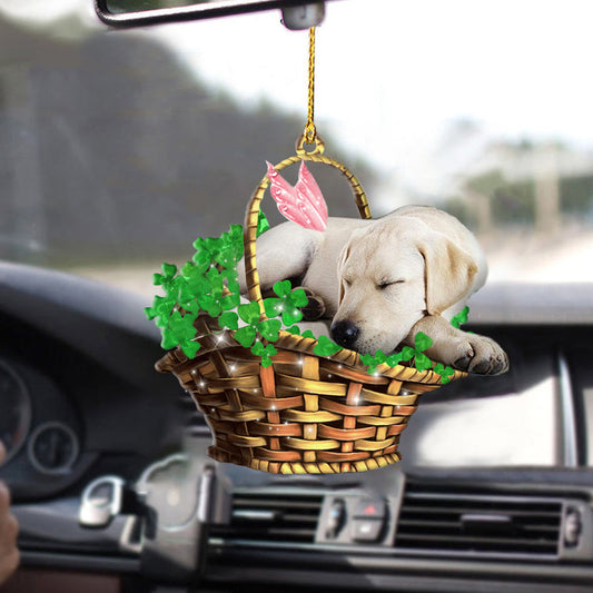 Cute Labrador retriever ?nament, Dog Sleeping Lucky Fairy Two Sided Ornament OO0280