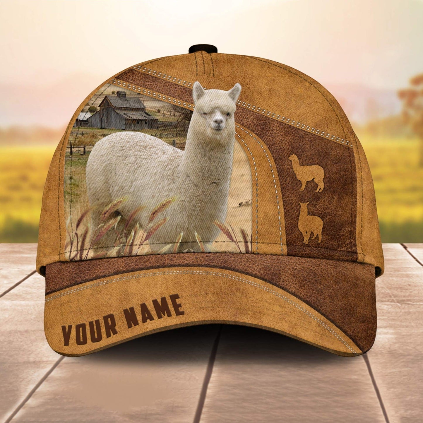 Custom Name Alpaca 3D Cap 3D All Over Print Baseball Cap, Cap For Farm Lovers, Animal Cap, Leather Pattern Cap CA2996