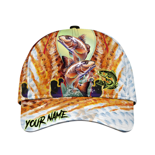 Custom Redfish Baseball 3D Cap, Custom Fishing Cap Hat For Fisherman CP0671