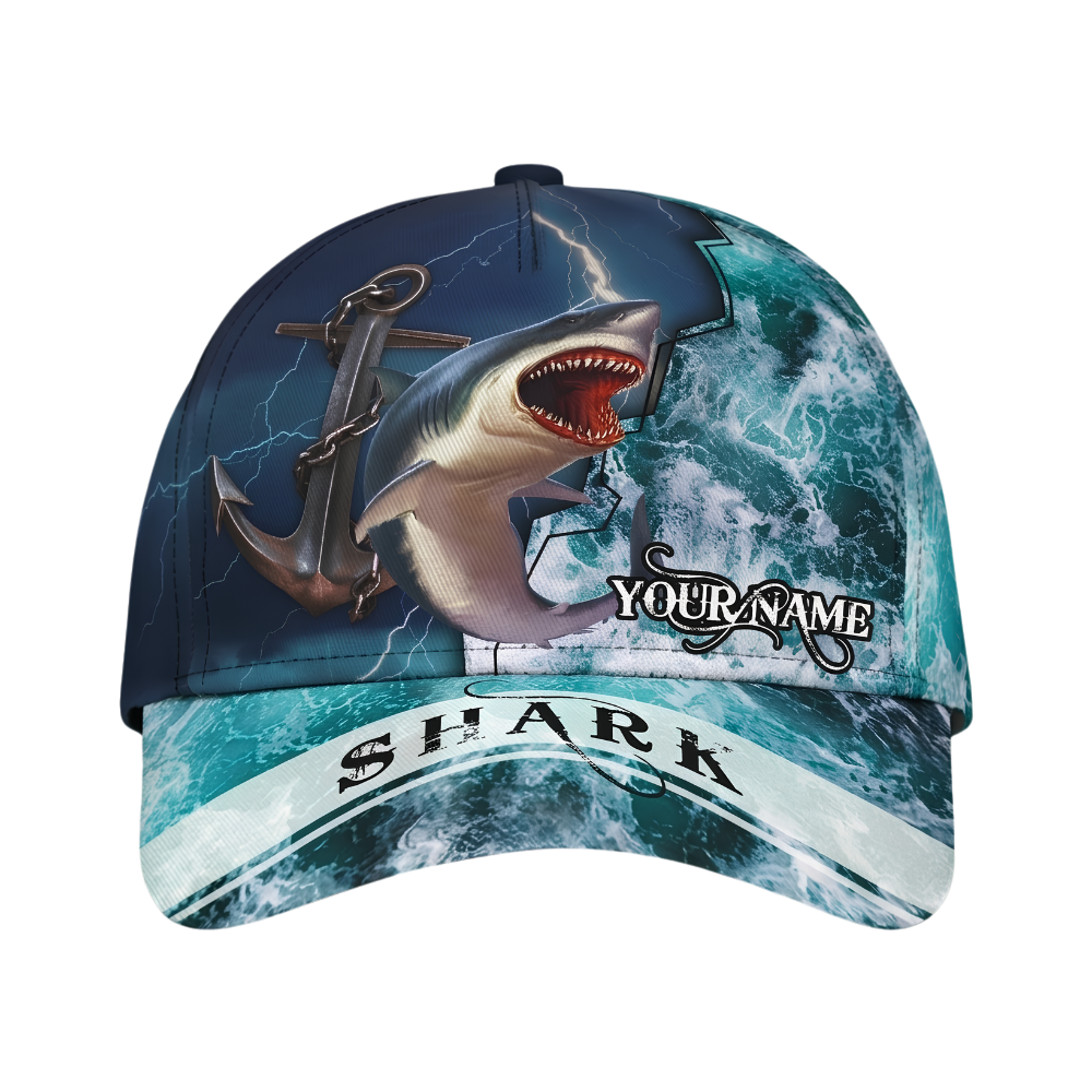 Custom Shark Anchor Baseball 3D Printed Cap, Custom Shark Cap Hat CP0699