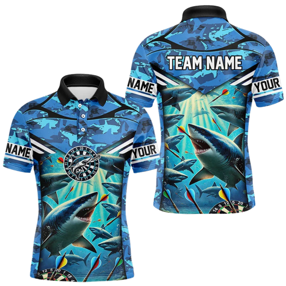 Custom Shark Ocean Darts Jersey For Men, Custom Shark Dart Team Shirts DZ0125
