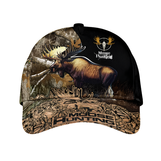 Personalized Moose Hunting 3D Baseball Cap, Custom Moose Hunting Hat CP0675