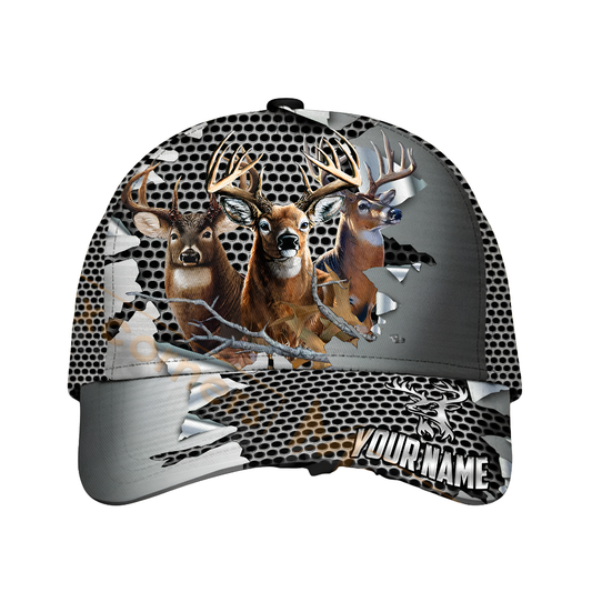 Deer Hunting Custom Name Baseball Cap, Custom Deer Hunter Cap Hat 3D Printed CP0673