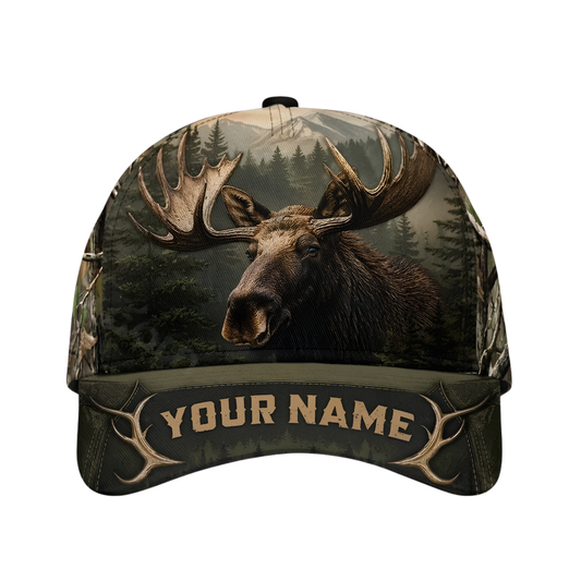 Moose Forest Custom 3D Baseball Cap, Custom Moose Hunting Cap Hat CP0680