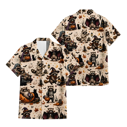 Skeleton Raccoon Hawaiian Shirt For Men Women, Halloween Raccoon Hawaiian Shirt HE0655