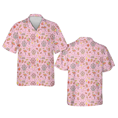 Ferris Wheel Popcorn Hawaiian Shirt For Men Women, Festival Hawaiian Shirt HE0663