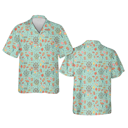 Ferris Wheel Popcorn Hawaiian Shirt For Men Women, Festival Hawaiian Shirt HE0663