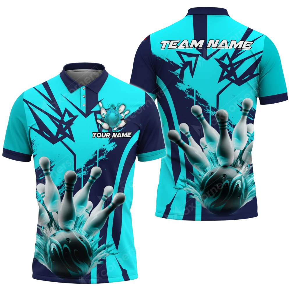 Custom Team Purple Bowling Polo Shirt For Men, Custom Bowling Shirts BZ0810