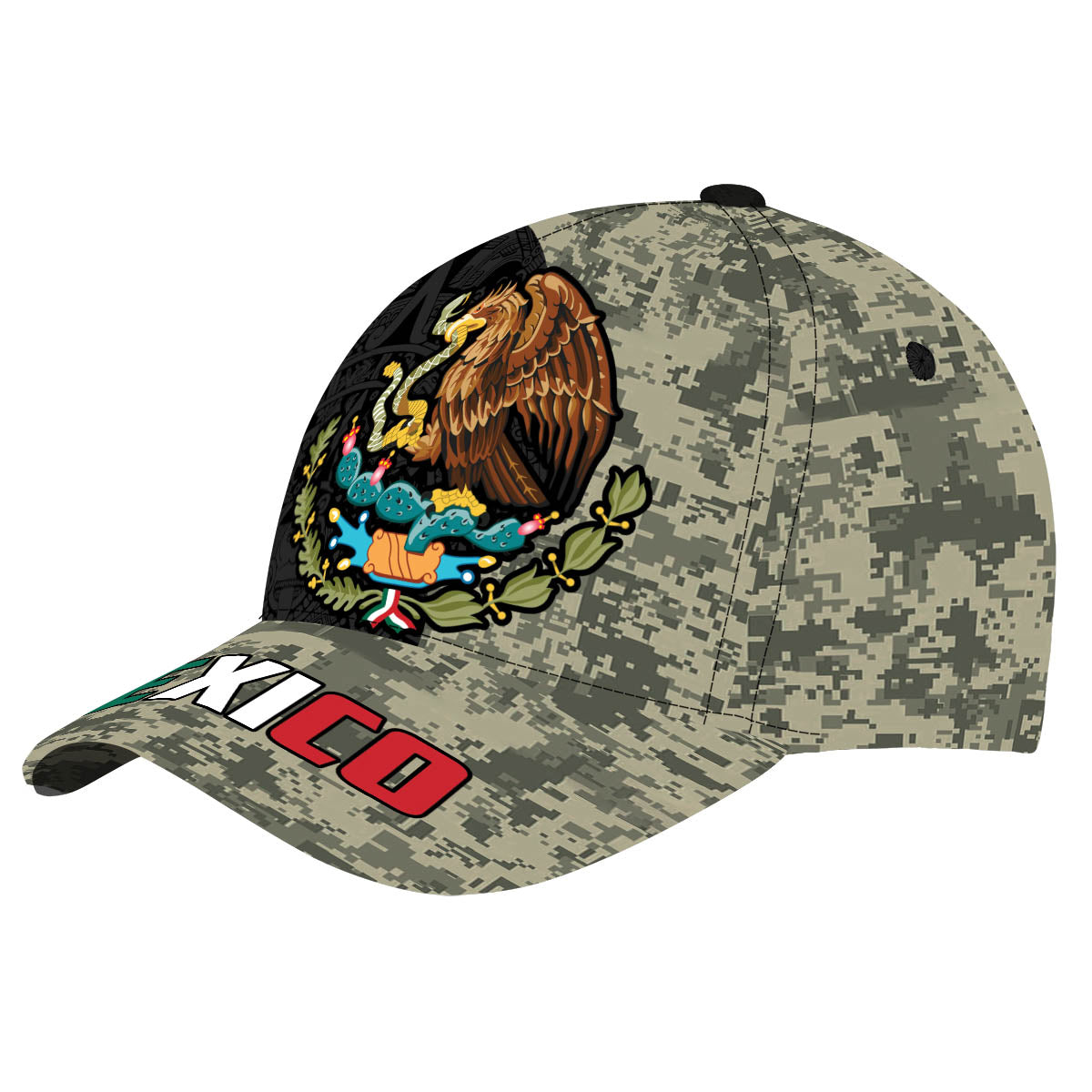 Aztec Caps Mexico Aztec Pattern Camo 3D Classic Cap, Baseball Aztec Cap Hat, Mexi ...