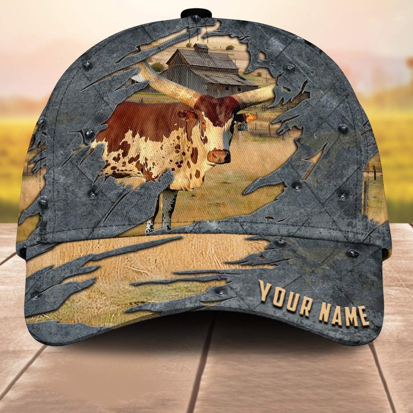 Watusi Customized Name 3D Cap 3D All Over Print Baseball Cap, Cap For Farm Lovers, Animal Cap, Leather Pattern Cap CA3202