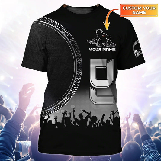 Black 3D Tshirt For Disc Jockey, Dj Man 3D All Over Print Shirts, Nonstop T Shirt, Gift To Dj Musican TO0047