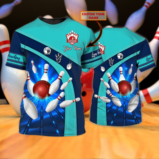 Personalized With Name 3D All Over Print Love Bowling Tshirt,Bowling Shirts For Men, Bowling Shirts For Women TO0743