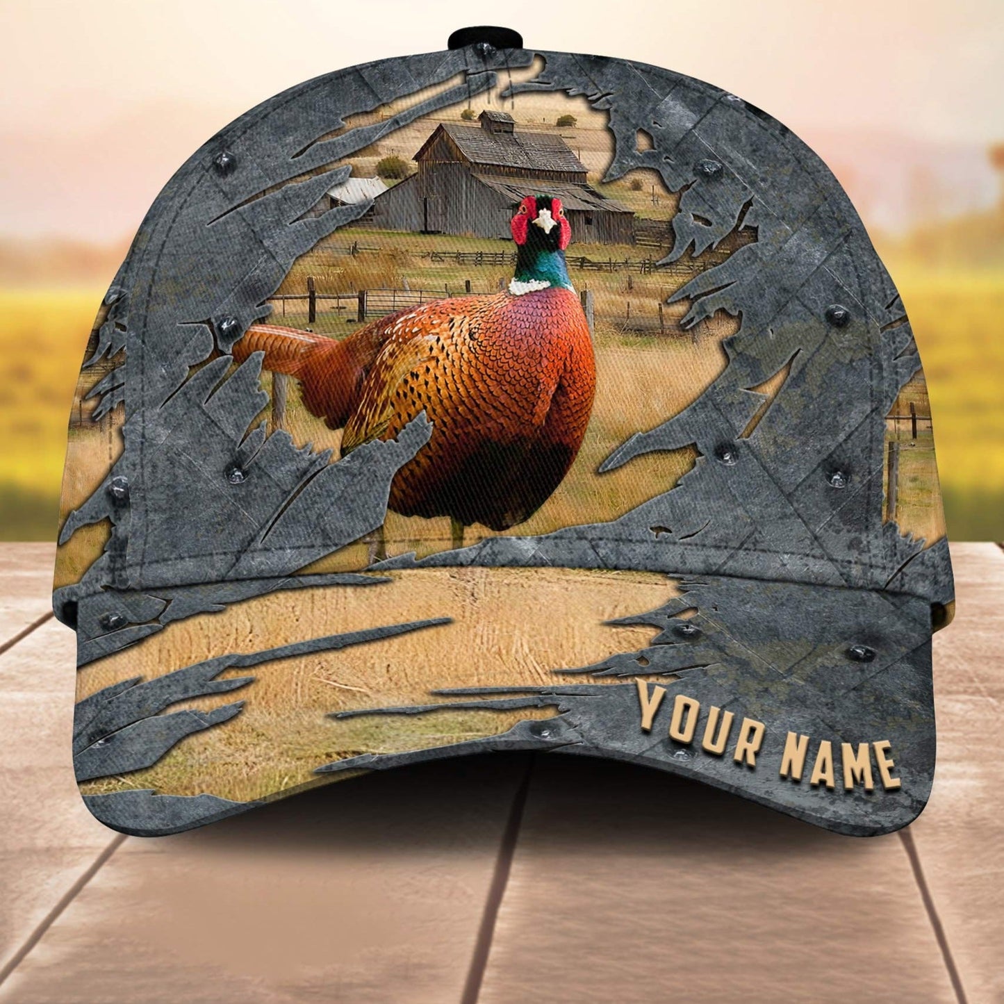 Pheasant Customized Name 3D Cap 3D All Over Print Baseball Cap, Cap For Farm Lovers, Animal Cap, Leather Pattern Cap CA3204