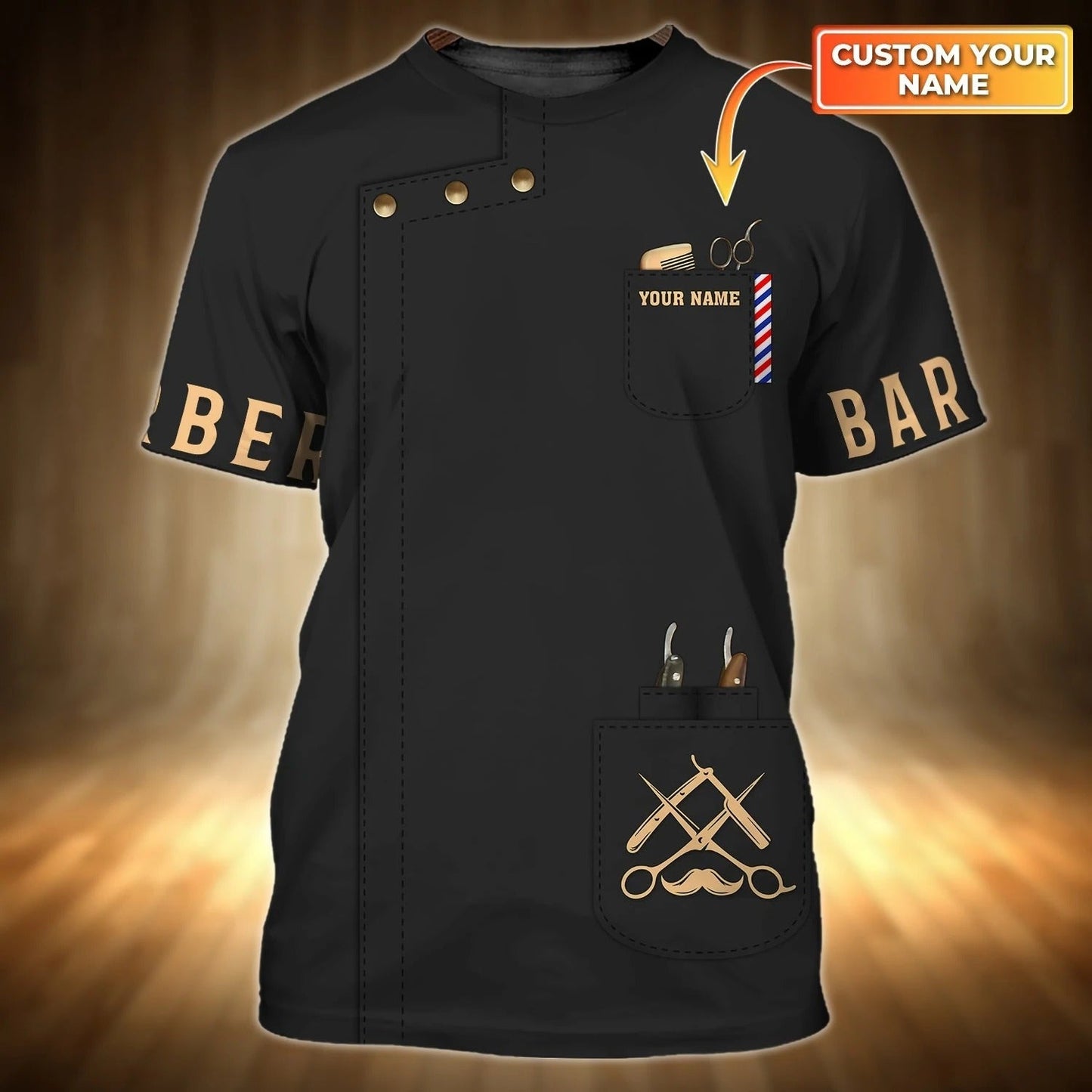 Personalized 3D Printed T Shirt For Barber Shop, Barber Men Shirt, Present To New Barber, Best Barber Gift TO0663