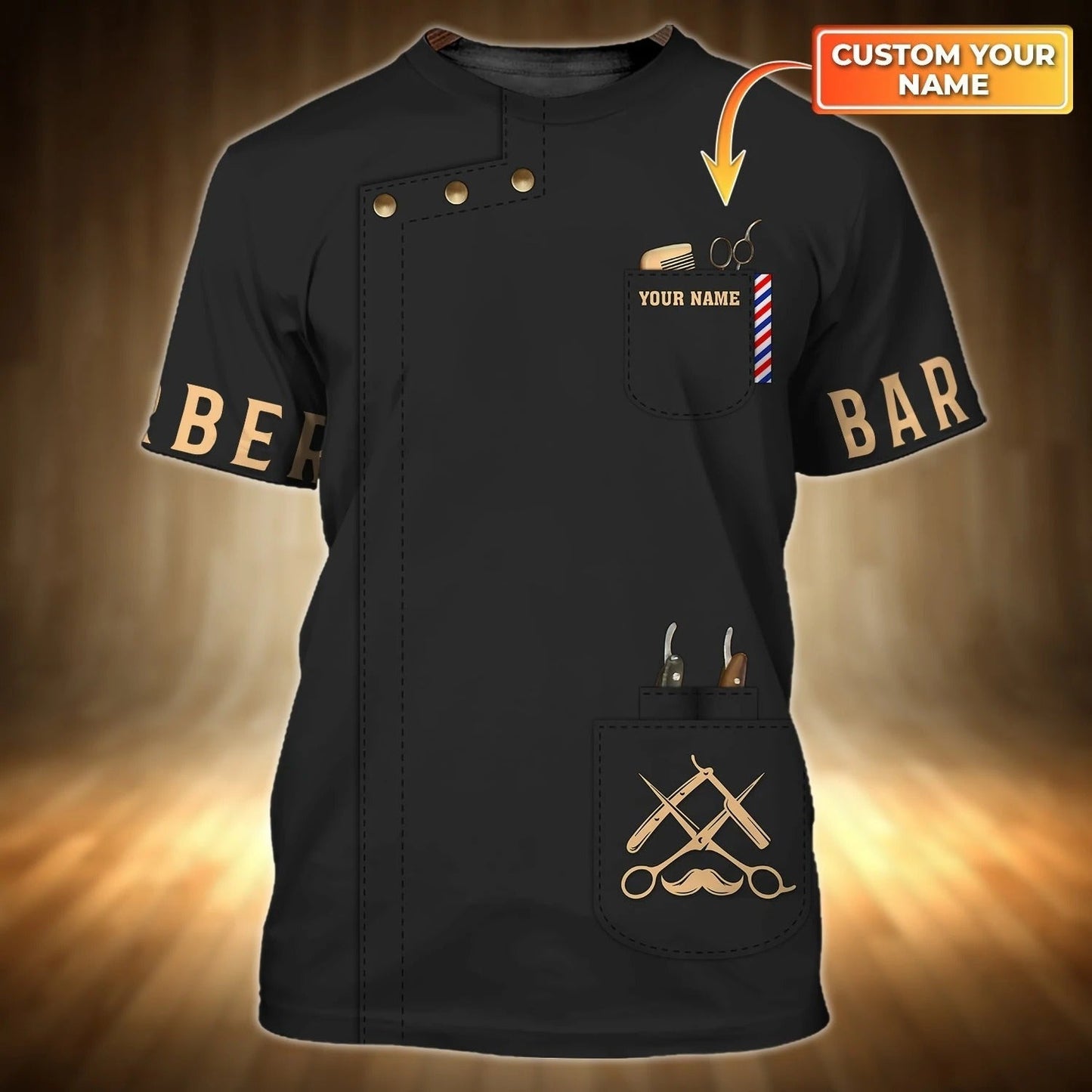 Custom Barber Shirt, Barber Tshirt Short Sleeve, Summer Shirt For Barber, Gift For A Barber TO0664
