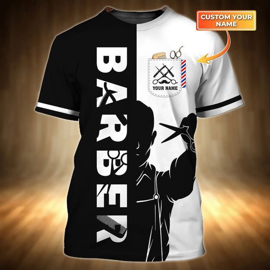 Custom Name Barber Shirt For Men And Women, Barber Shop Gift, Gift For Barber Dad, Barber T Shirt TO0925