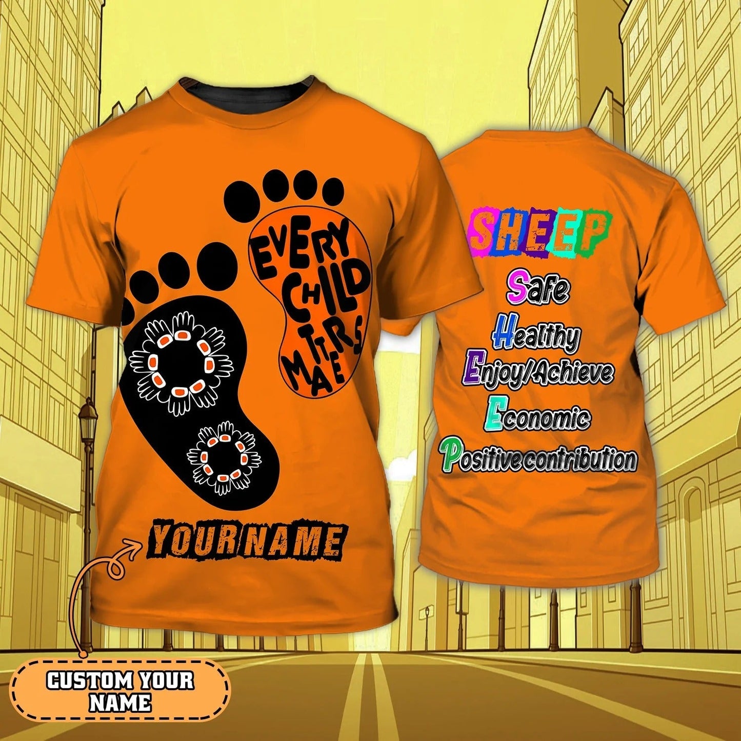 Customized Every Child Matter Sheep Pawprint T Shirt Funny Childcare Teacher Shirts TO1359