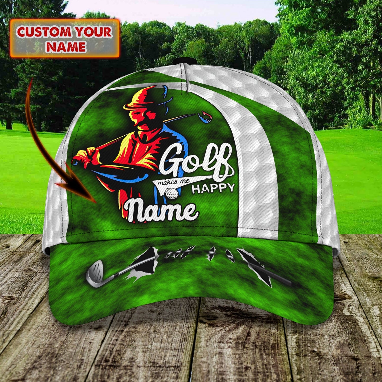 3D Classic Cap Golf Lover Personalized Name Cap Lasfour CA0946