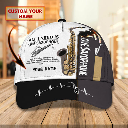 3D Classic Cap Saxophone 4 Personalized Name Cap Lasfour CA2253