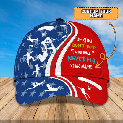 3D Classic Cap Parachute Jump Personalized Name Cap 75 Lasfour CA1234