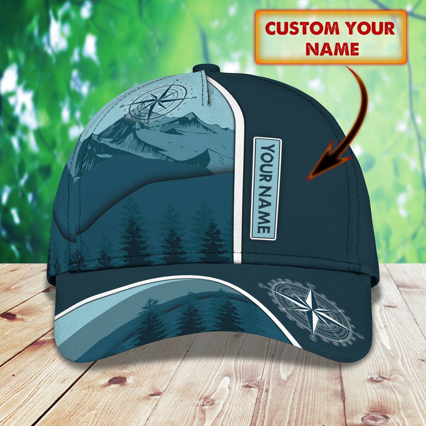 3D Classic Cap Mountain Personalized Name Cap Dp370 Lasfour CA1316