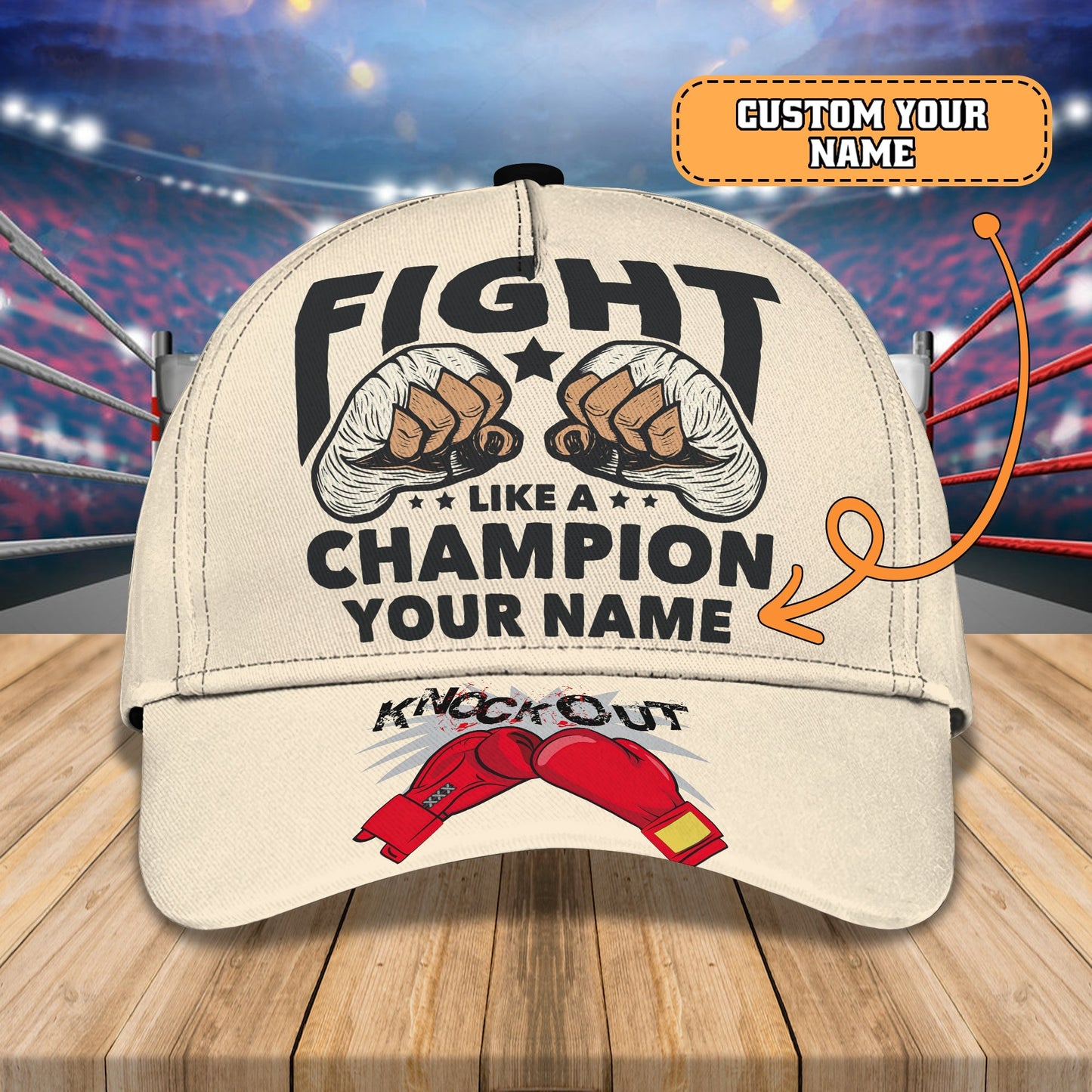 3D Classic Cap Boxing 3 Personalized Name Cap Lasfour CA1174