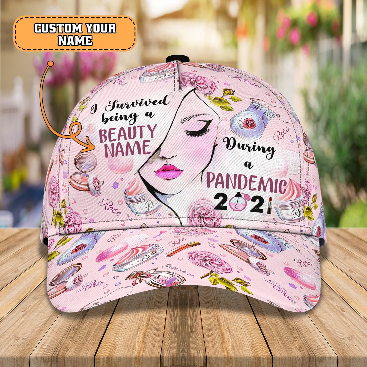 3D Classic Cap Makeup Beauty 1 Personalized Name Cap Namacap066 Lasfour CA1348