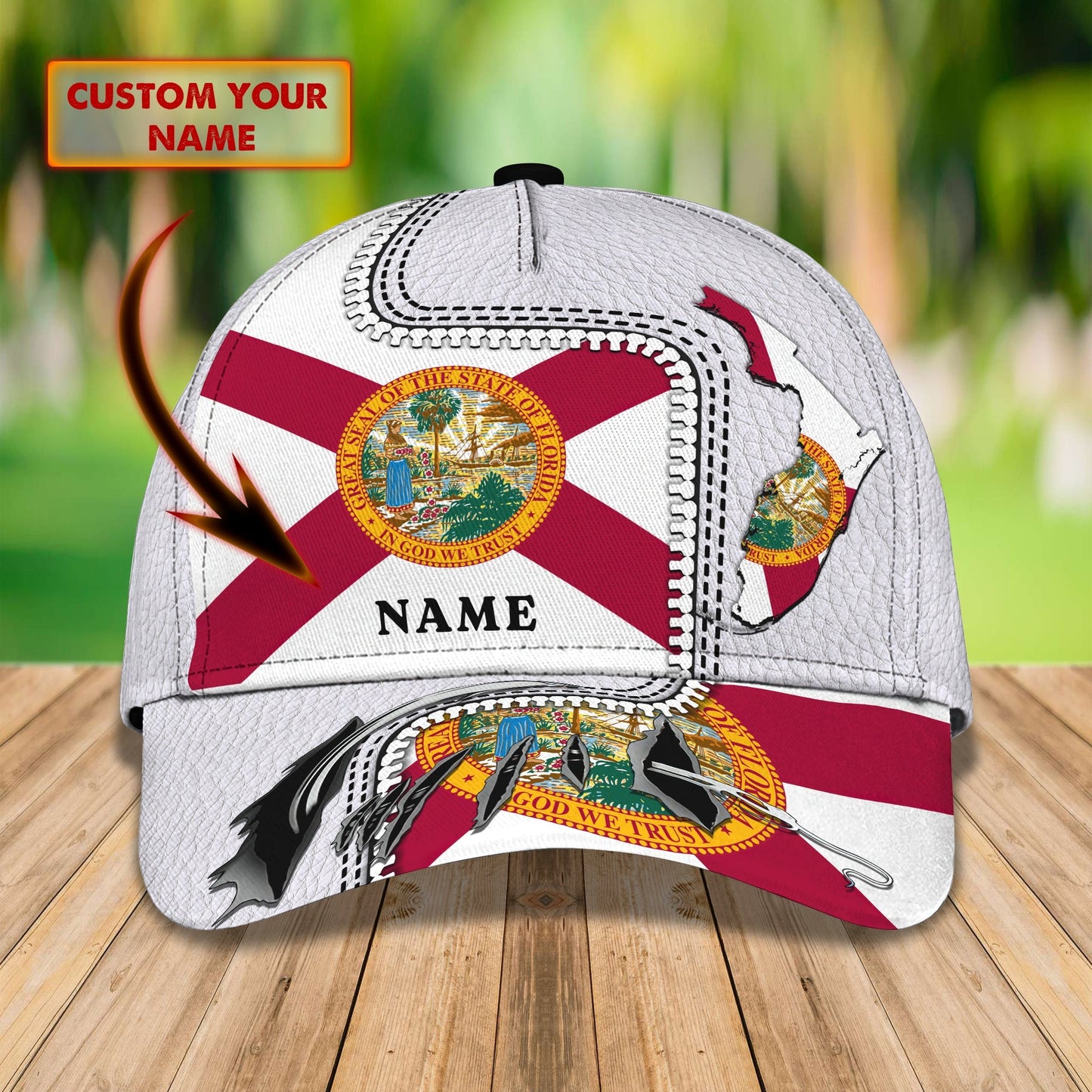 3D Classic Cap My Florida 2 Personalized Name Cap nama260 Lasfour CA1560